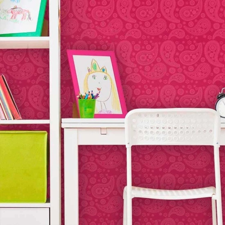 Papel de Parede Adesivo Indiano Rosa 106458356