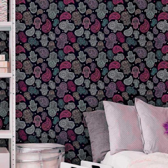 Papel de Parede Adesivo Indiano roxo 112734778