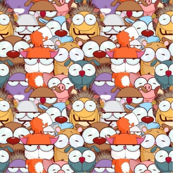 Papel de Parede Adesivo Infantil Animais Cartoon N012102