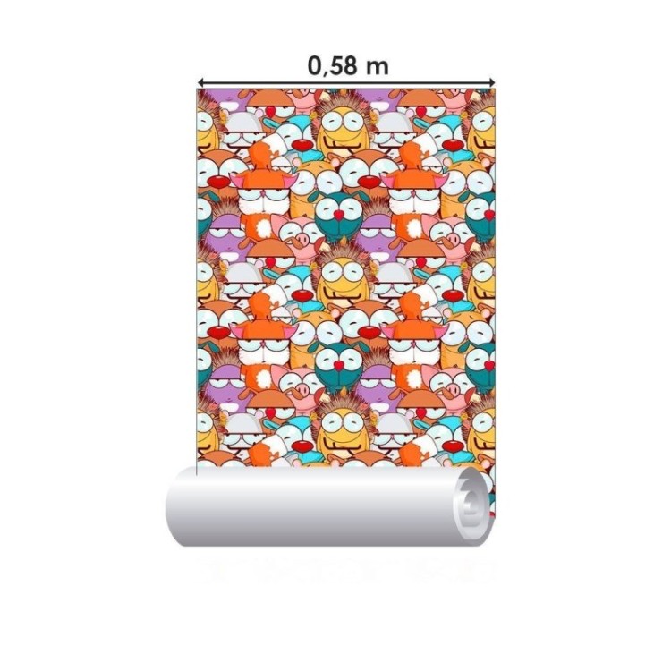 Papel de Parede Adesivo Infantil Animais...