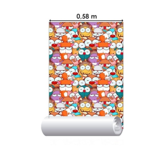 Papel de Parede Adesivo Infantil Animais Cartoon N012102