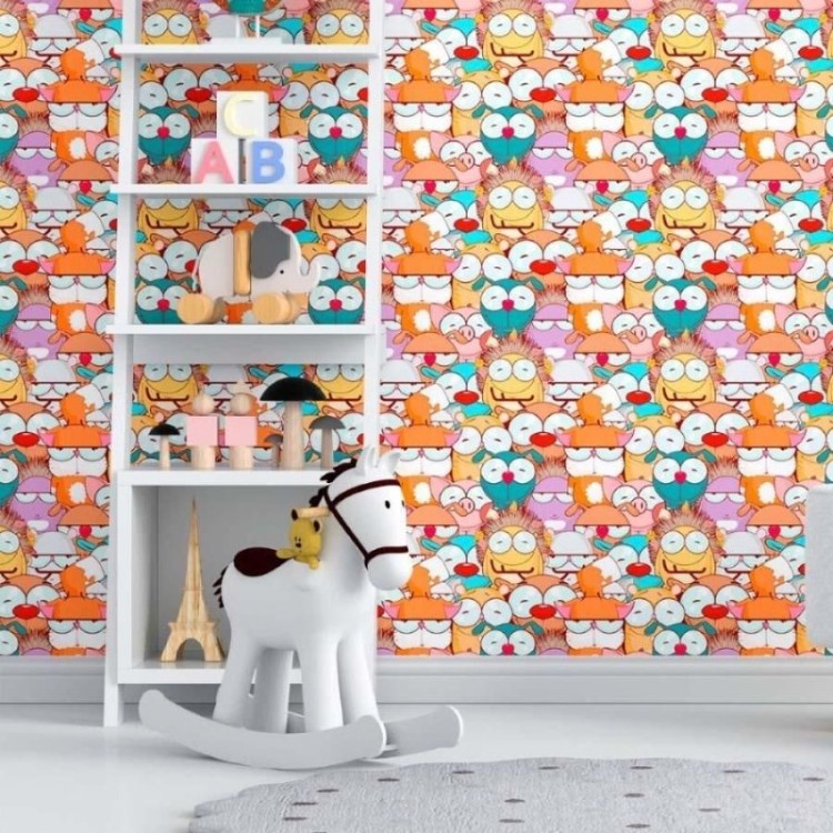 Papel de Parede Adesivo Infantil Animais...