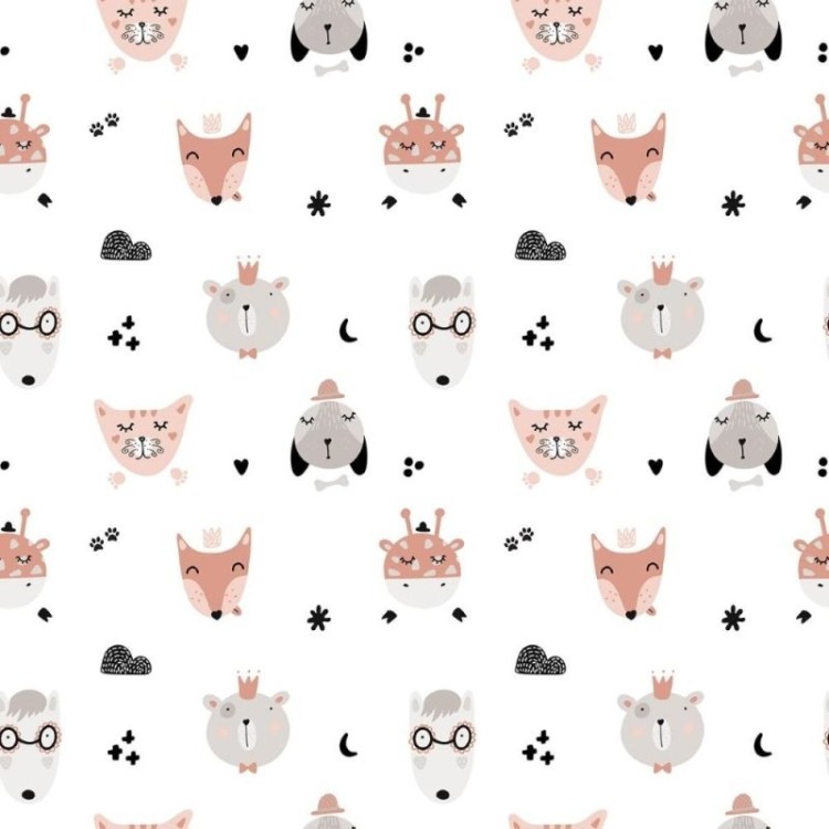 Papel de Parede Adesivo Infantil Animais da...