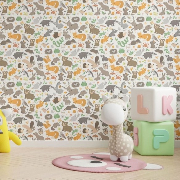 Papel de Parede Adesivo Infantil Animais da Floresta N013197