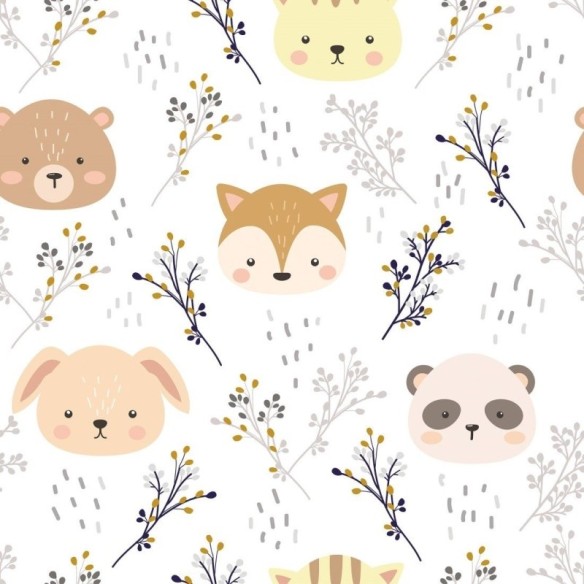 Papel de Parede Adesivo INfantil Animais da Floresta N019023