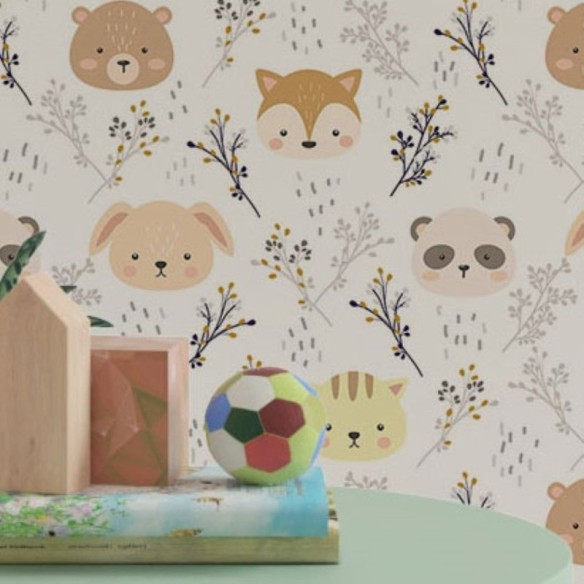 Papel de Parede Adesivo INfantil Animais da Floresta N019023