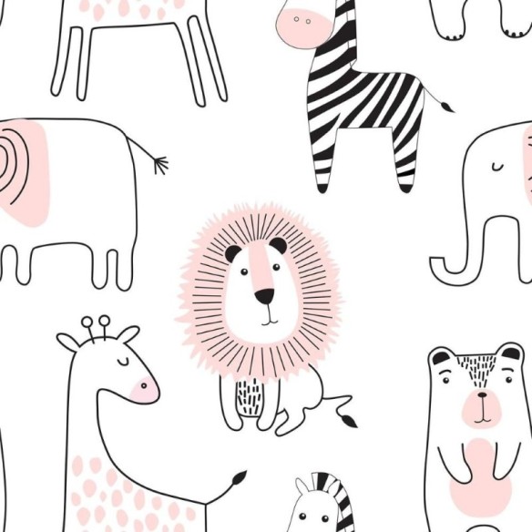 Papel de Parede Adesivo Infantil Animais da Savana N011131