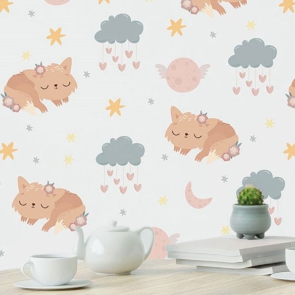 Papel de Parede Adesivo Infantil Animais N019028
