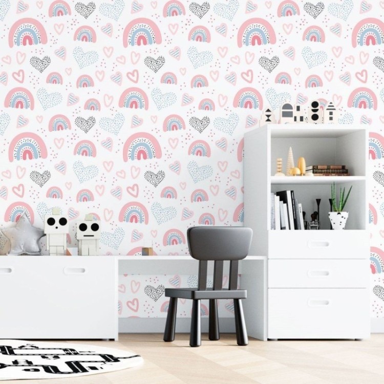 Papel de Parede Adesivo Infantil Arco Íris...