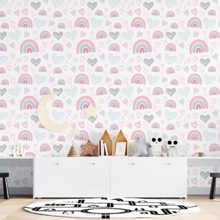 Papel de Parede Adesivo Infantil Arco Íris...