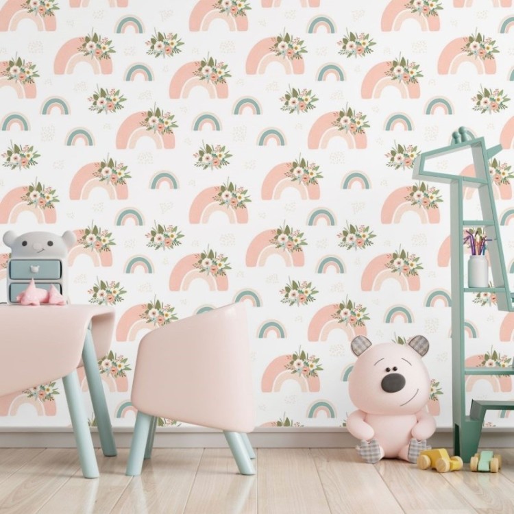 Papel de Parede Adesivo Infantil Arco Iris N017101