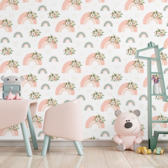 Papel de Parede Adesivo Infantil Arco Iris N017101