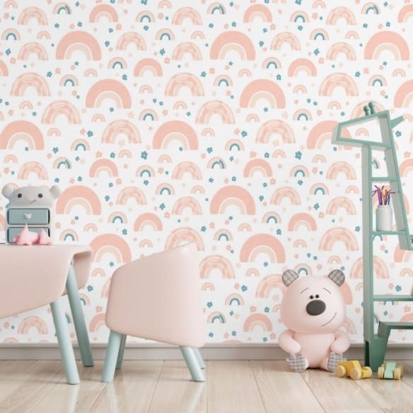 Papel de Parede Adesivo Infantil Arco Iris N017103