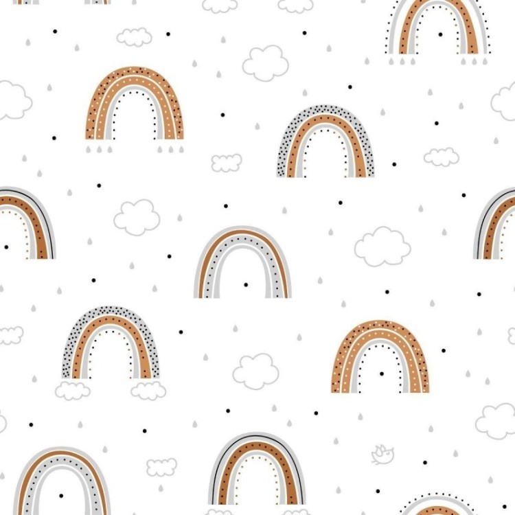 Papel de Parede Adesivo Infantil Arco-Íris...