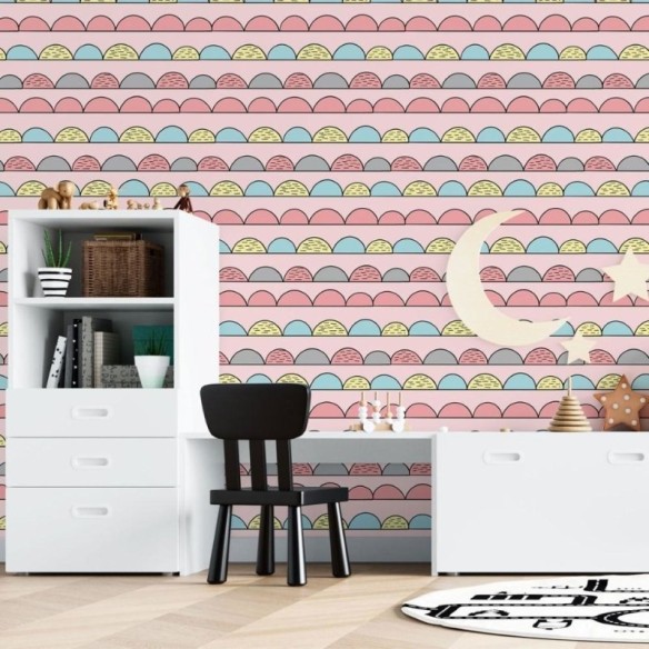 Papel de Parede Adesivo Infantil Arcos N015142