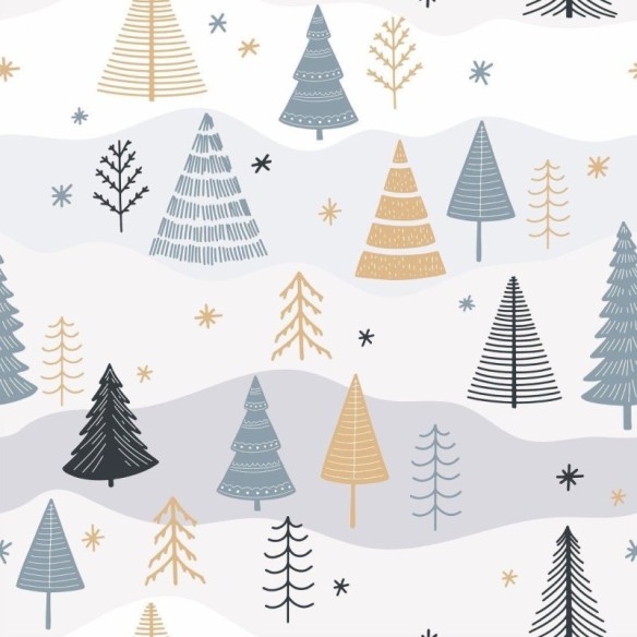 Papel de Parede Adesivo infantil árvores no inverno N014053