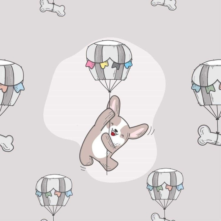 Papel de Parede Adesivo Infantil Balão Pet e...
