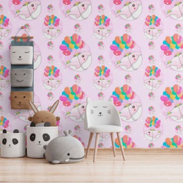 Papel de Parede Adesivo infantil Baleia N014081