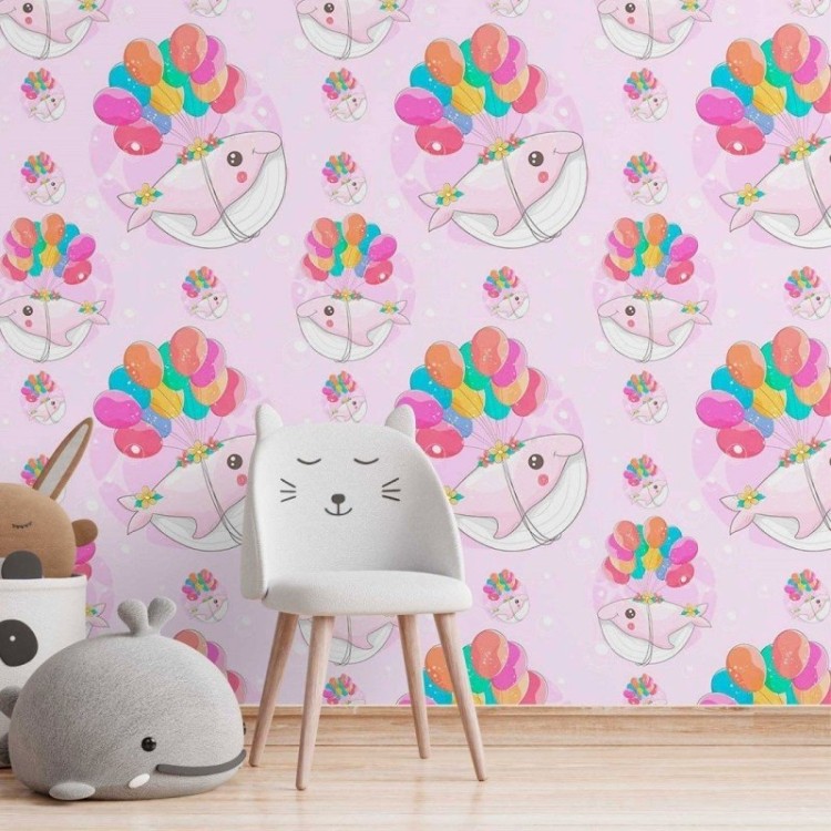 Papel de Parede Adesivo infantil Baleia N014081