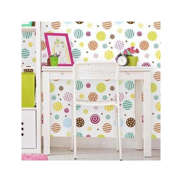 Papel de Parede Adesivo Infantil Bolhas Coloridas117810931