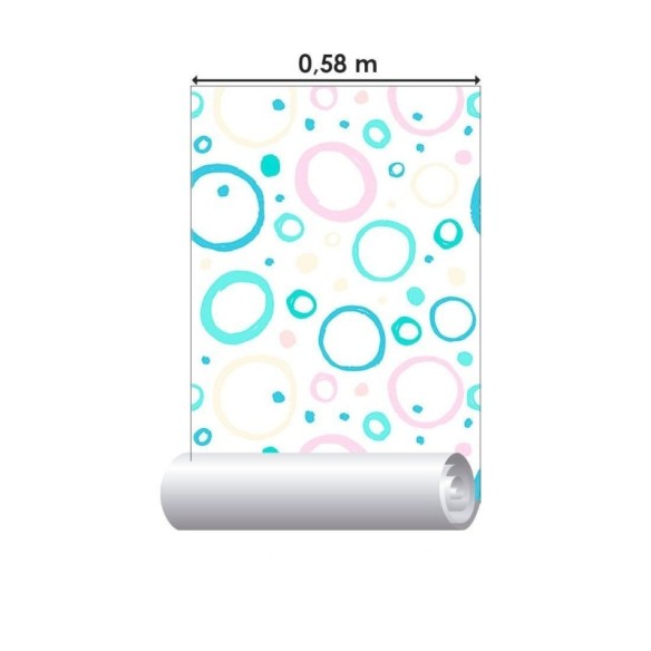 Papel de Parede Adesivo Infantil Bolhinhas N013229