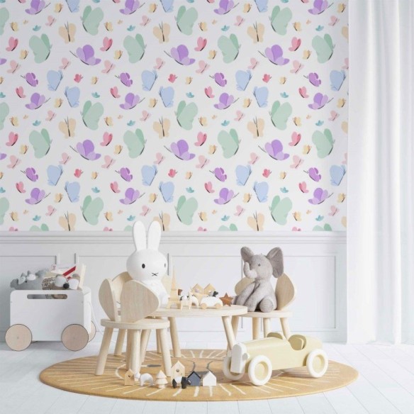 Papel de Parede Adesivo Infantil Borboletas N014021