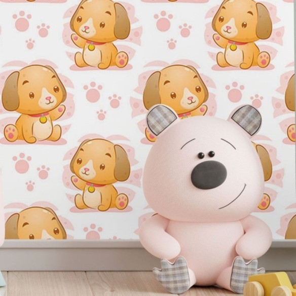 Papel de Parede Adesivo Infantil Cachorrinhos N017077