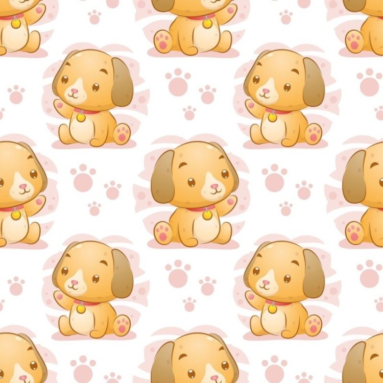 Papel de Parede Adesivo Infantil Cachorrinhos...