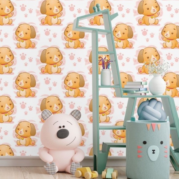 Papel de Parede Adesivo Infantil Cachorrinhos N017077