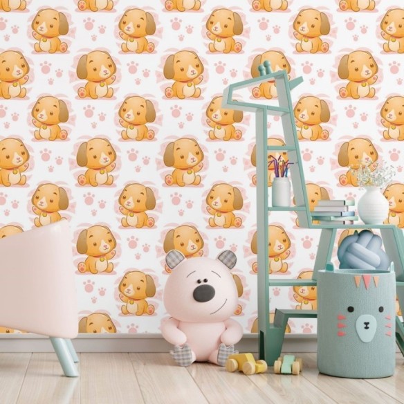 Papel de Parede Adesivo Infantil Cachorrinhos N017077