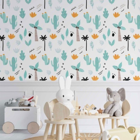 Papel de Parede Adesivo infantil cactos N014159
