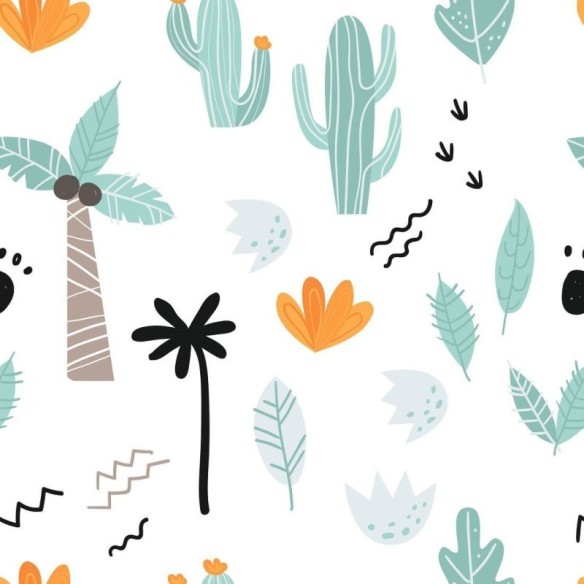 Papel de Parede Adesivo infantil cactos N014159