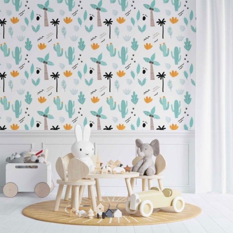 Papel de Parede Adesivo infantil cactos N014159