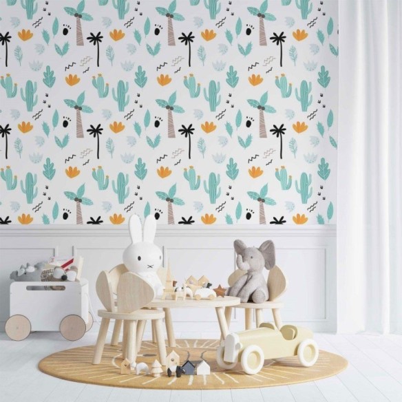 Papel de Parede Adesivo infantil cactos N014159