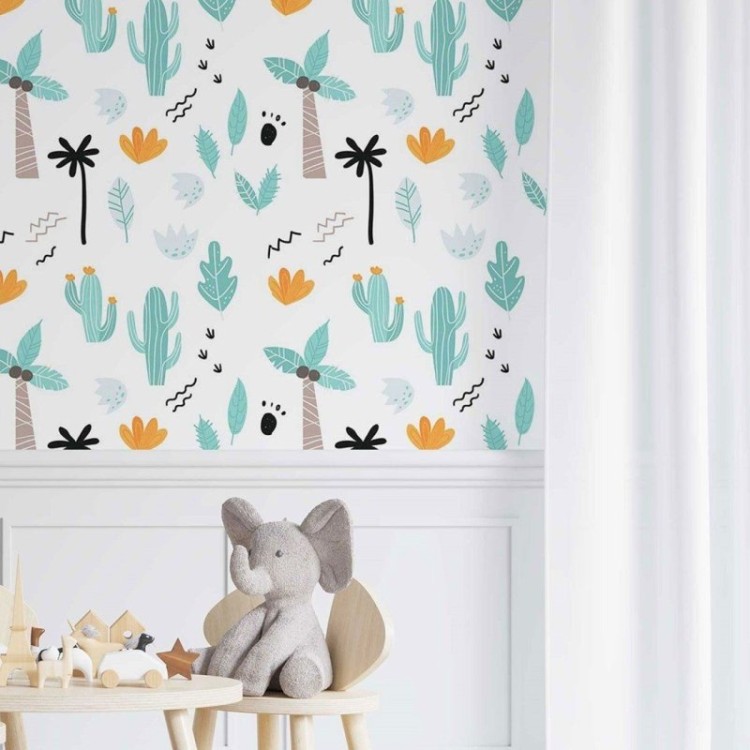 Papel de Parede Adesivo infantil cactos N014159