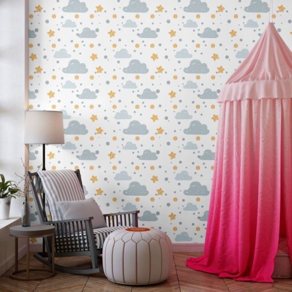 Papel de Parede Adesivo Infantil Céu Estrelado N013201