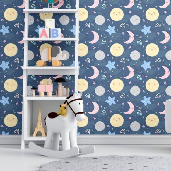 Papel de Parede Adesivo Infantil Céu Noturno N012020
