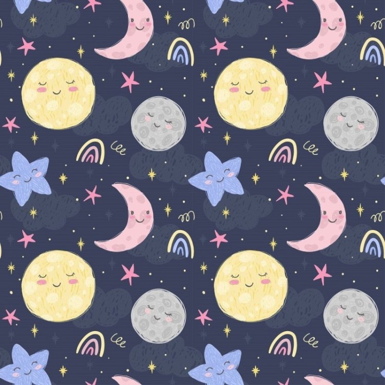 Papel de Parede Adesivo Infantil Céu Noturno...