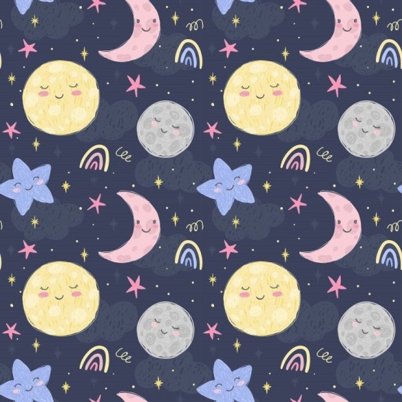 Papel de Parede Adesivo Infantil Céu Noturno N012020