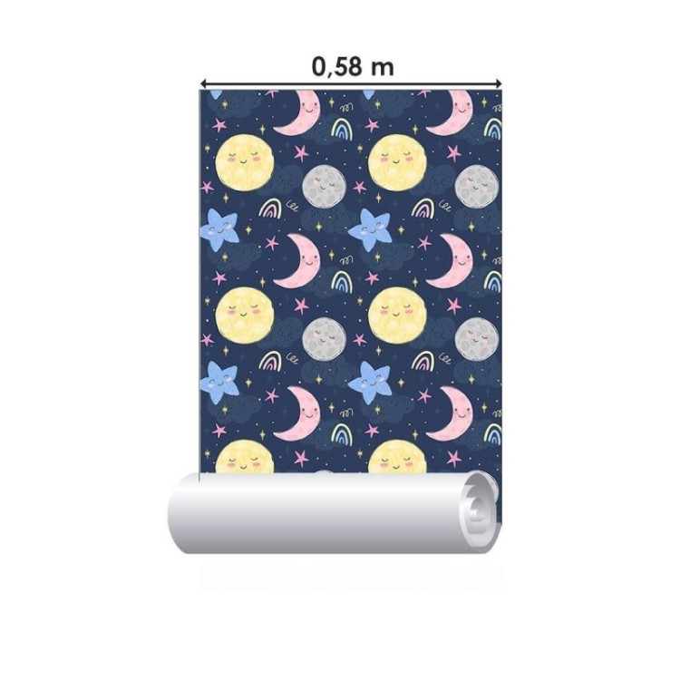 Papel de Parede Adesivo Infantil Céu Noturno...