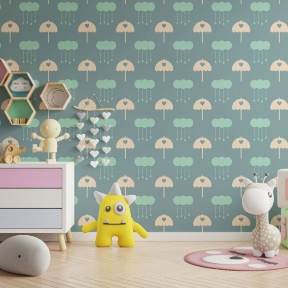 Papel de Parede Adesivo Infantil Chuva N013170