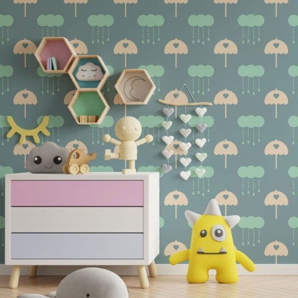 Papel de Parede Adesivo Infantil Chuva N013170