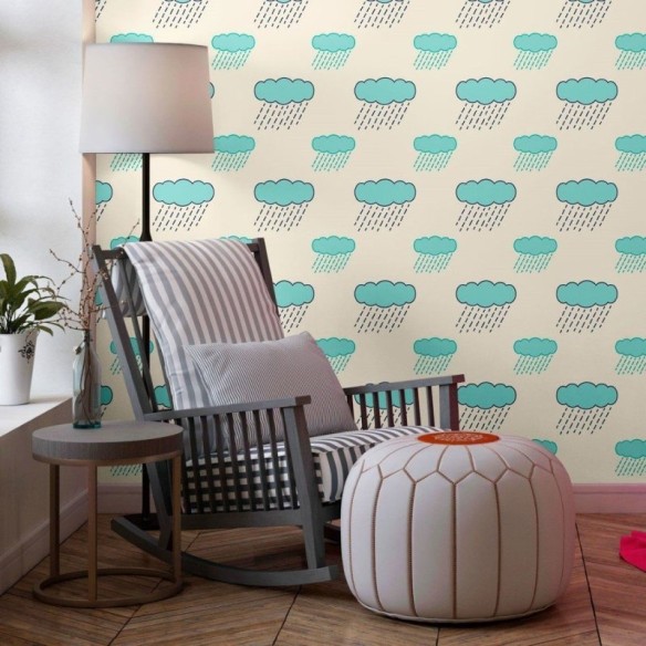 Papel de Parede Adesivo Infantil Chuva N013171