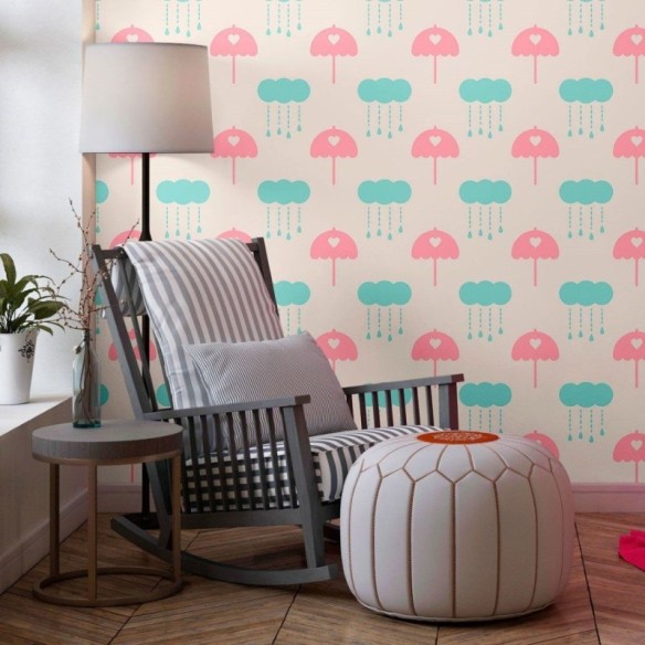 Papel de Parede Adesivo Infantil Chuva N013174