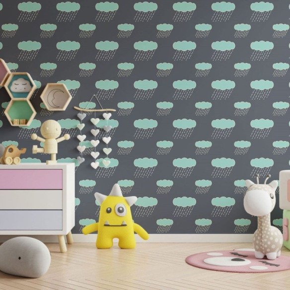 Papel de Parede Adesivo Infantil Chuva N013176