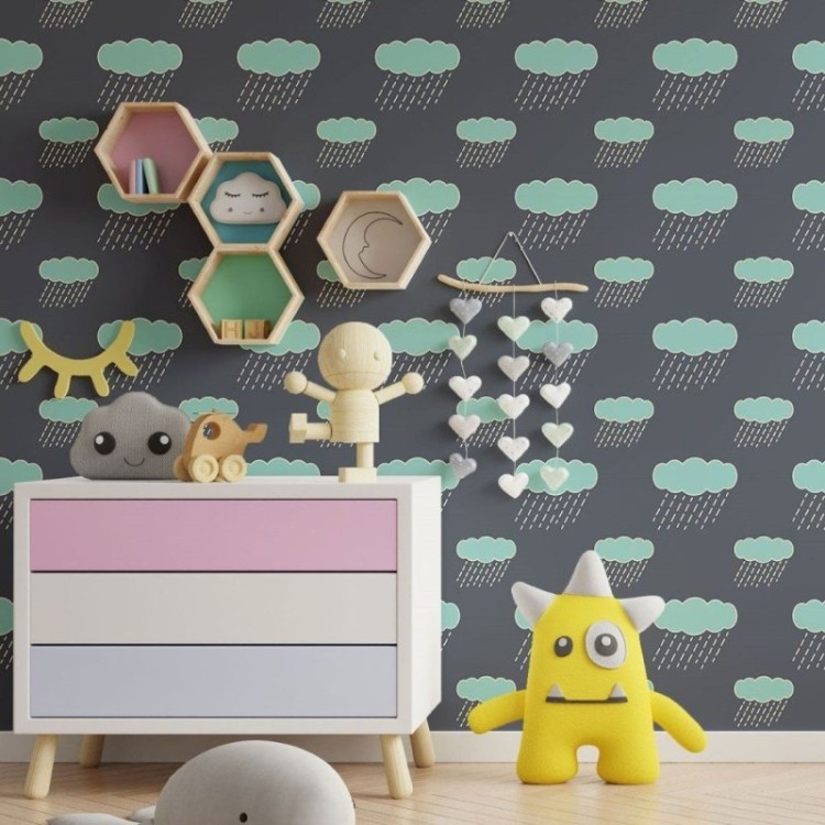 Papel de Parede Adesivo Infantil Chuva N013176