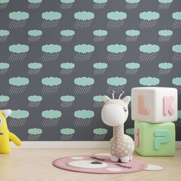 Papel de Parede Adesivo Infantil Chuva N013176