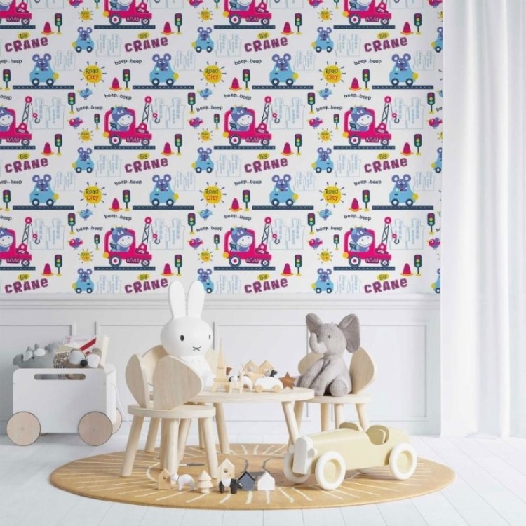 Papel de Parede Adesivo infantil cidade N014138