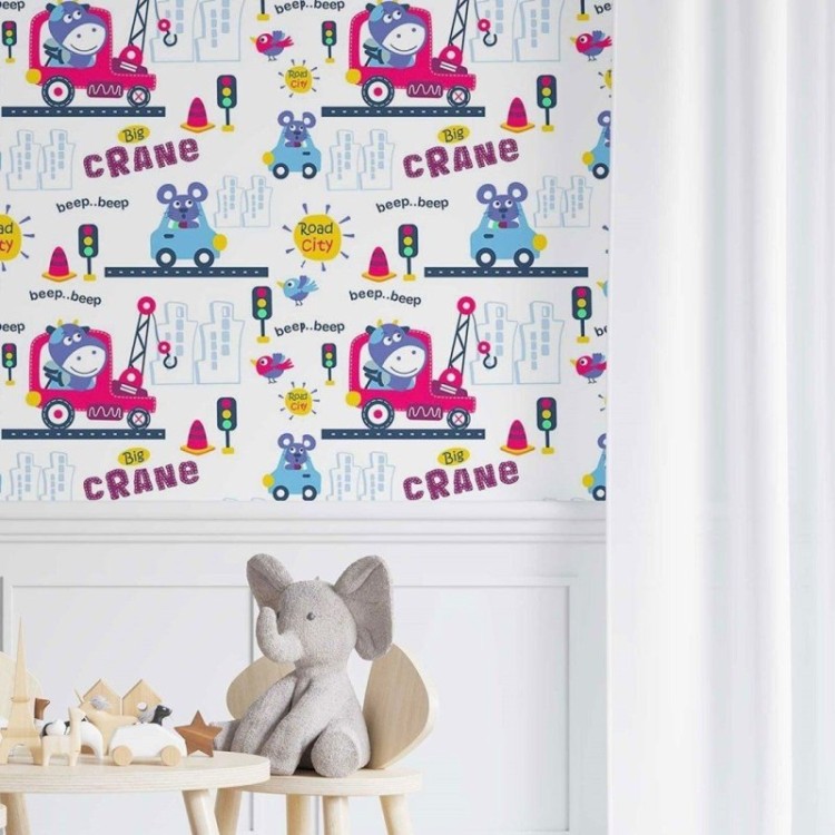 Papel de Parede Adesivo infantil cidade N014138
