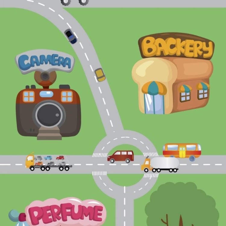 Papel de Parede Adesivo Infantil Cidade N011092